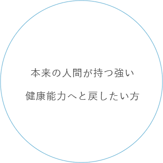 本来の人間が持つ強い健康能力へと戻したい方